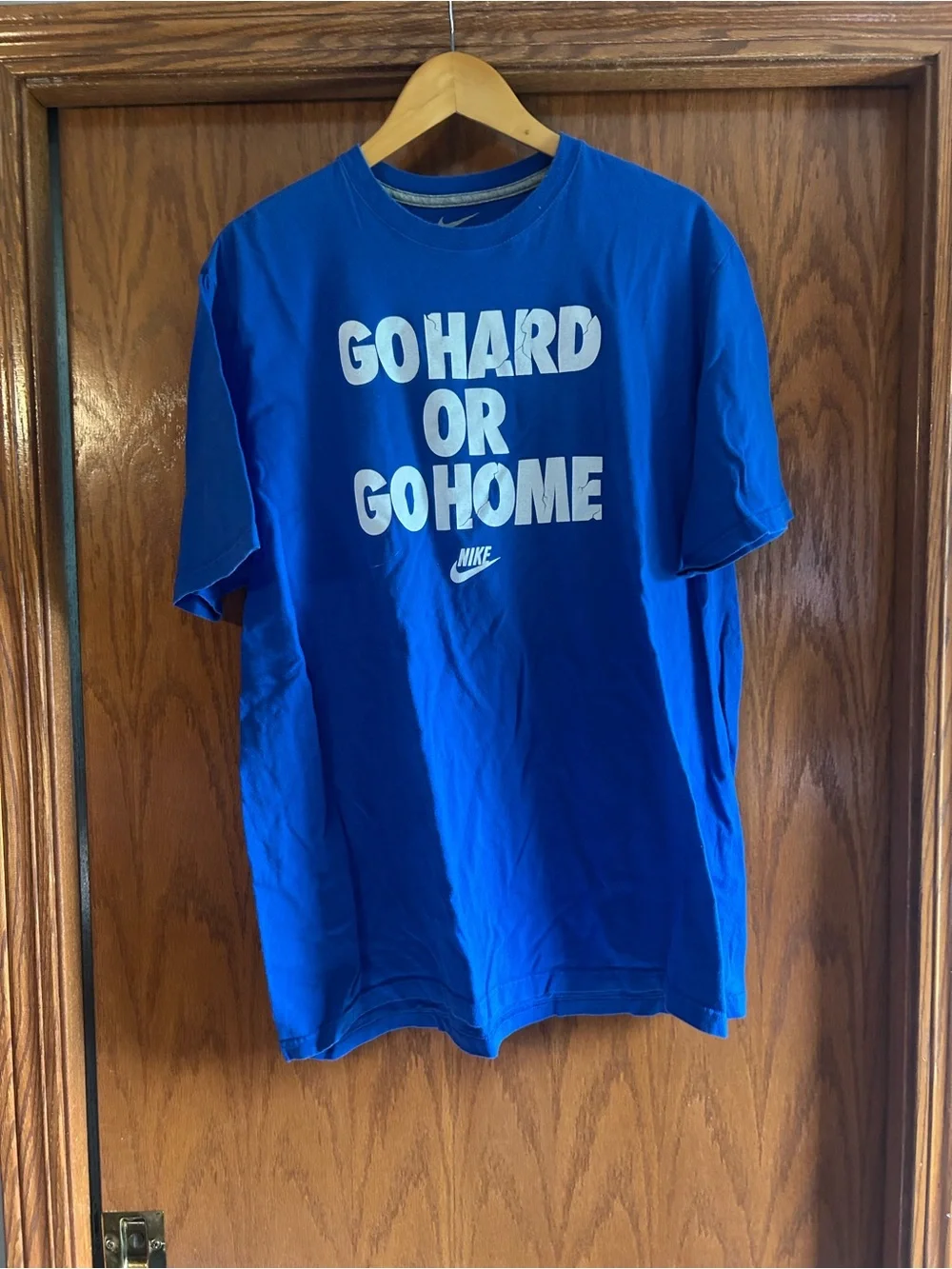 Nike Royal Blue Graphic 'Go Hard or Go Home' Tee